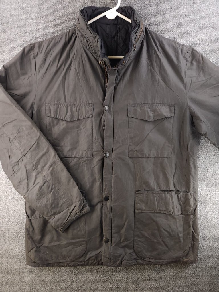 Barbour Bedley Wax Jacket Zip Up * Insulated Winter Jacket Nylon Waxed Canvas